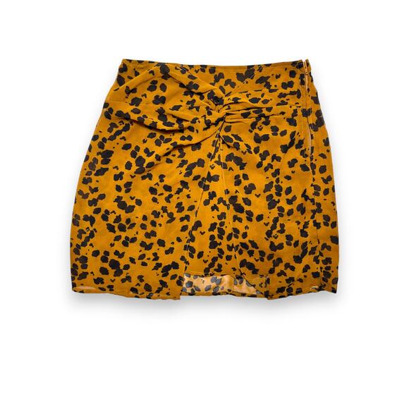 Blue Rain X Francesca's Mustard Yellow Leopard Print Tube Top Size Small - Picture 2 of 11